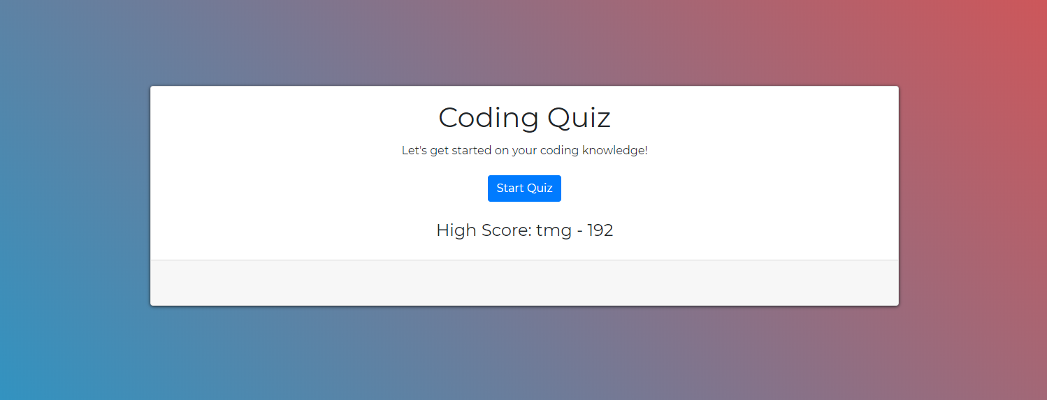 Coding quiz